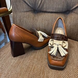 Antonio Melani Chunky heel penny loafer with Tassels
